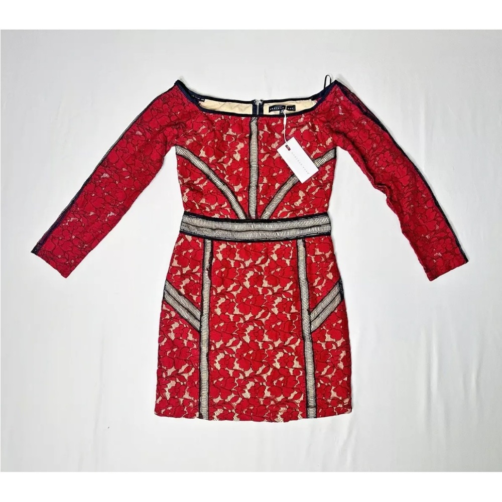 Endless Rose Crochet Red Lace Long Sleeve Dress Size Medium - BRAND NEW!
